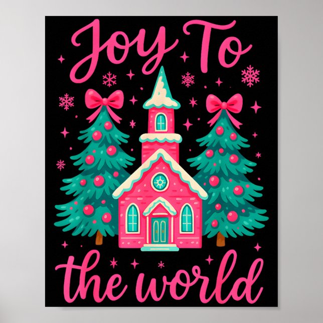 Poster Cena de Natal Cristã Alegria Para o Mundo (Frente)
