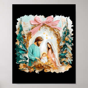 Poster Cena de Natal Cristã Pintada Esnobe Deus Fé