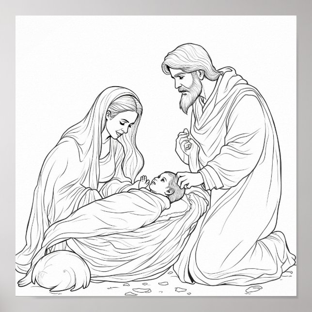 Poster Cena de Natal Religioso para Download (Frente)