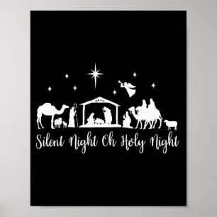 Poster Cena de Natal Silenciosa Noite Santa Religiosa