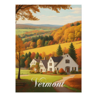 Póster Cena de outono em Vermont EUA