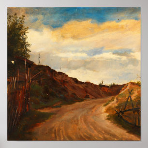 Poster Cena de Paisagem Rústica Antiga Estrada de Terra