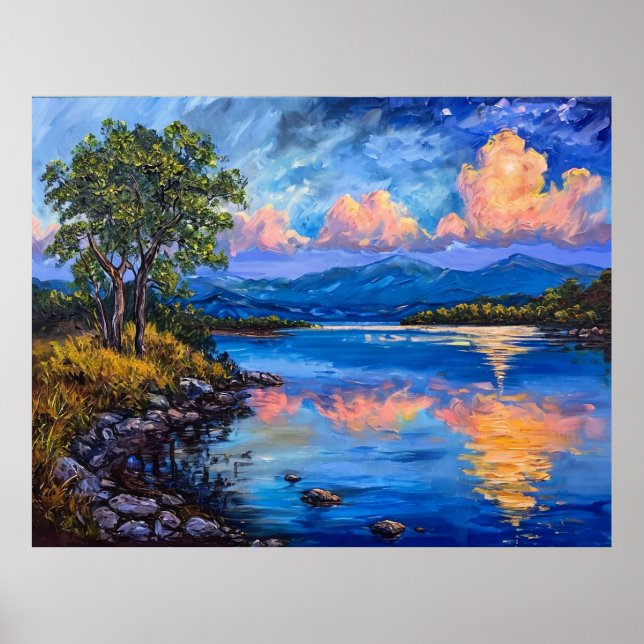 Poster Cena de paisagem vibrante (Frente)
