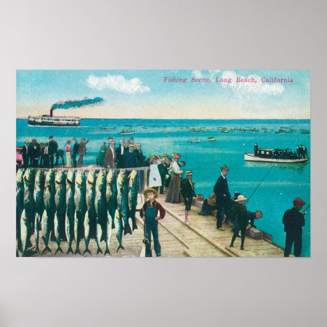 Poster Cena de pesca com uma enorme captura (Frente)