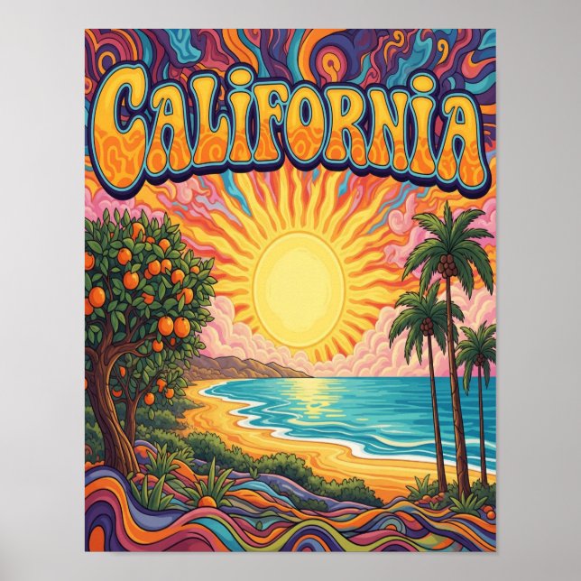 Poster Cena de Praia da Califórnia (Frente)