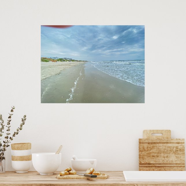 Poster Cena de praia da lente de dedo (Cozinha)