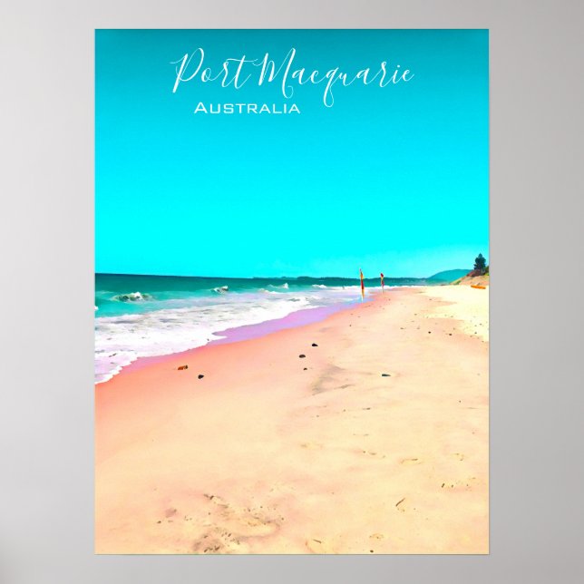 Poster Cena de praia de Port Macquarie, Austrália (Frente)