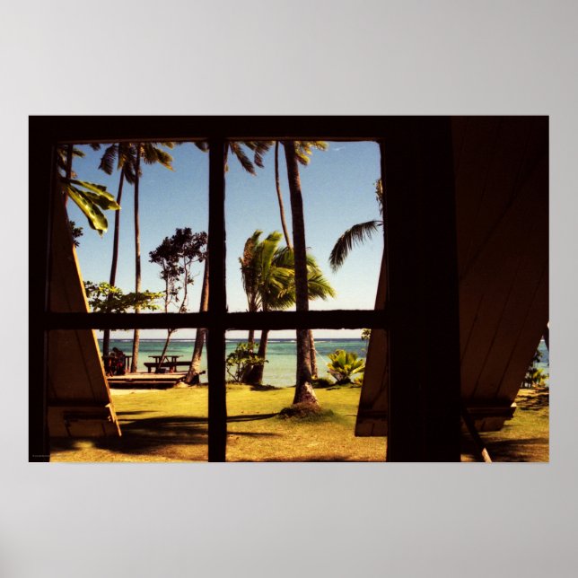 Poster Cena de praia tropical de Fiji (Frente)