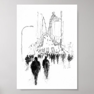 Poster Cena de Rua abstrato Busy