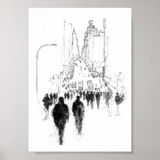 Poster Cena de Rua abstrato Busy