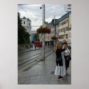 Poster Cena de rua da Catedral de Bratislava e do Bonde V