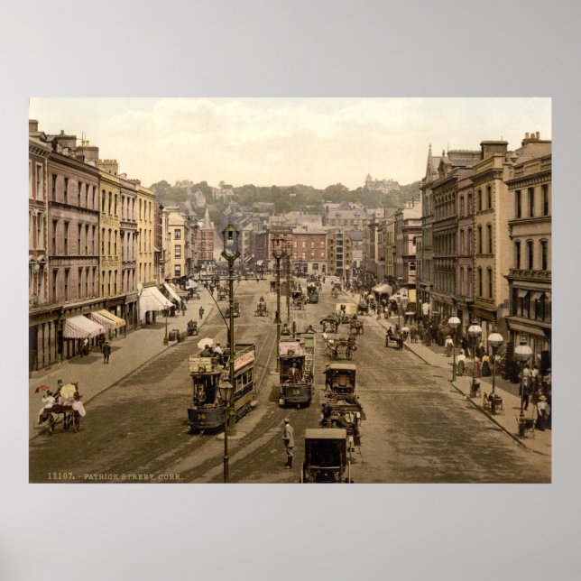 Póster Cena de rua da cidade de Cork, Irlanda do século X (Frente)