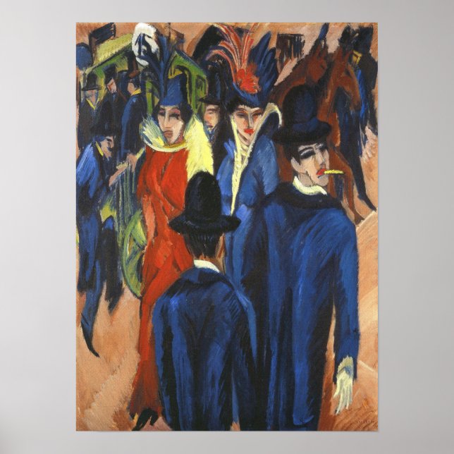 Poster Cena de Rua de Berlim de Kirchner (Frente)