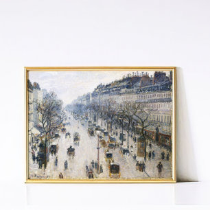 Poster Cena de rua de inverno vintage de Paris de Pissarr