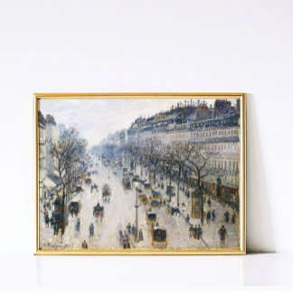 Poster Cena de rua de inverno vintage de Paris de Pissarr