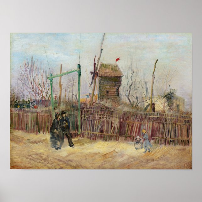 Poster Cena de rua de Van Gogh em Montmartre  (Frente)