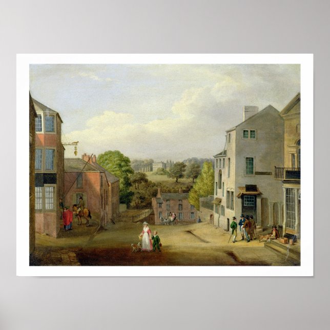 Póster Cena de Rua em Chorley, Lancashire, com uma Vista  (Frente)