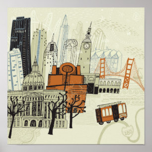 Poster Cena de San Francisco do Doodle