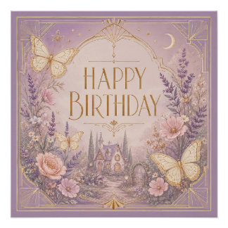 Póster Cena de Sonho de Aniversário da Casa de Lavanda