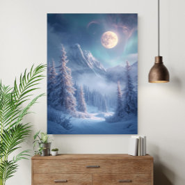 Poster Cena de Sonhos de Inverno Mística e Encantada Surr