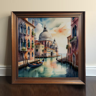 Poster Cena de Veneza Cena de Aquarela Gondola 1:1