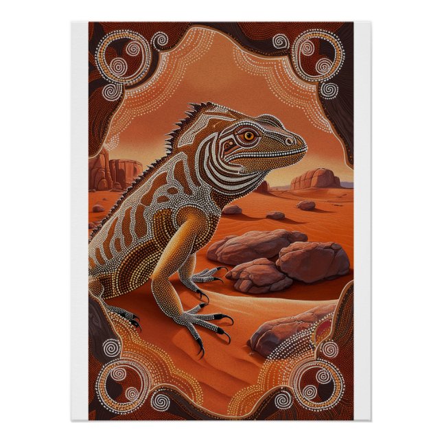 Póster Cena de Vida Selvagem australiana Iguana Lizard (Frente)
