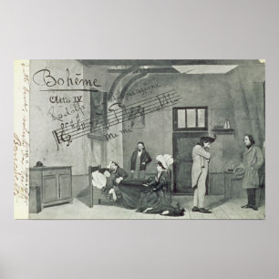 Póster Cena do ato IV La Boheme da ópera '