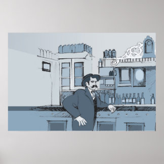 Póster Cena do Bar da década de 1880 - esquerda