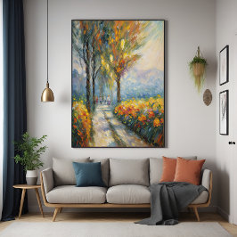 Póster Cena do Caminho Impressionista de Rolagem de Outon