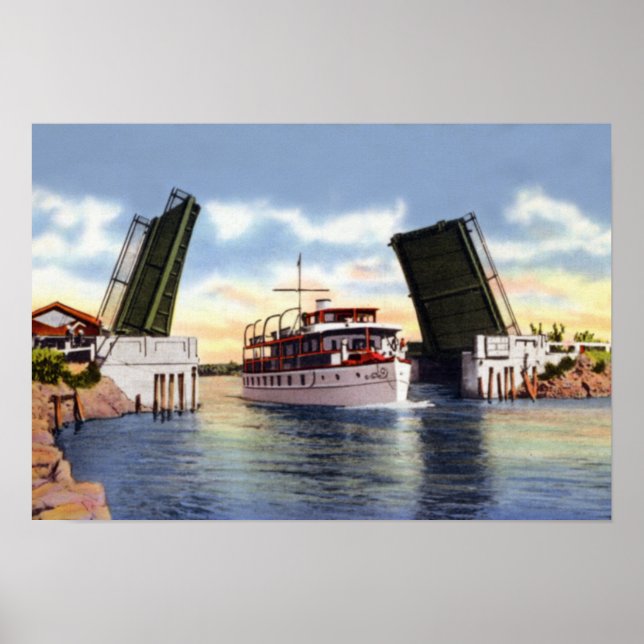 Poster Cena do Canal da Flórida de Delray Beach (Frente)