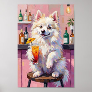 Poster Cena do Cão Esquimó Americano no Bar, Cachorro Eng