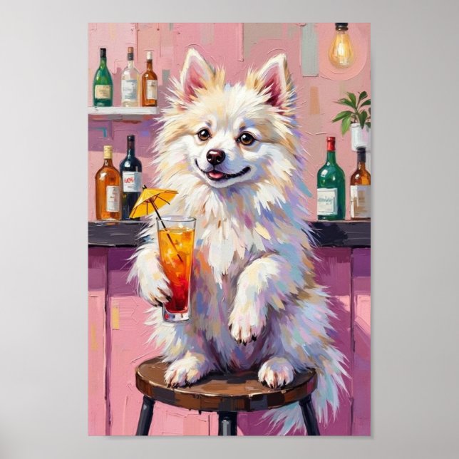 Poster Cena do Cão Esquimó Americano no Bar, Cachorro Eng (Frente)