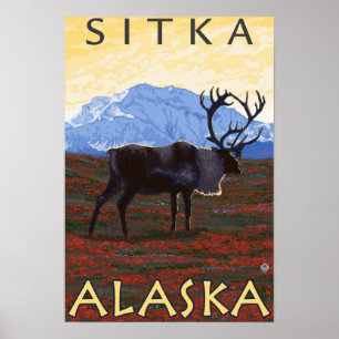 Póster Cena do caribu - Sitka, Alaska