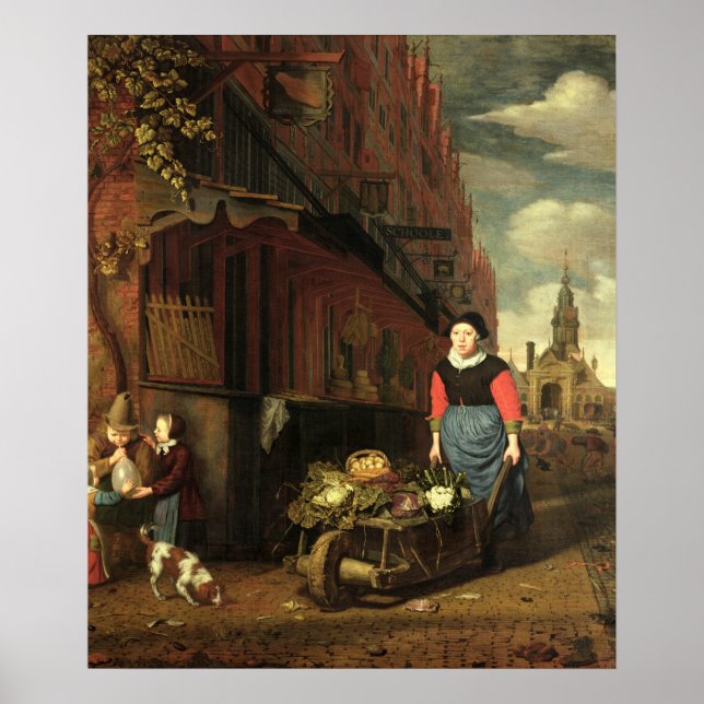 Póster Cena do Gênero Holandês, 1668 (Frente)
