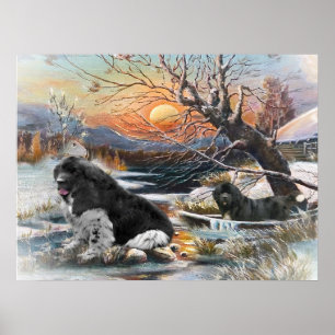 Póster Cena do inverno dois Newfies