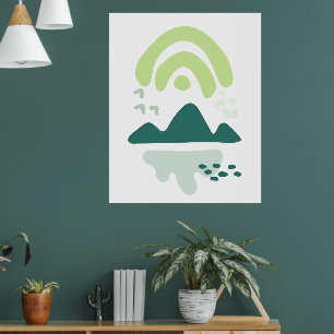 Poster Cena do Lago Modern Abstrato Mountain
