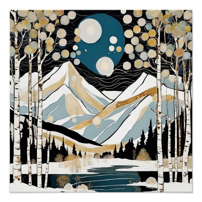 Póster Cena do Lago Modern Colorado (Frente)