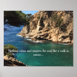 Póster Cena do Oceano Com Mensagem Inspiradora