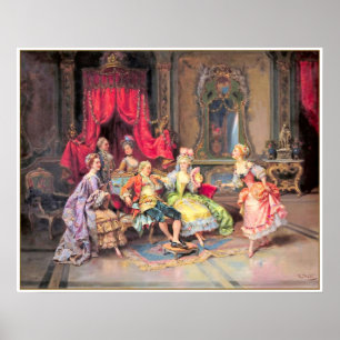 Poster Cena do Partido Vintage do século XVIII