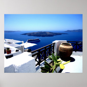 Póster Cena do pátio de Santorini