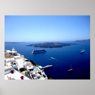 Póster Cena do pátio de Santorini