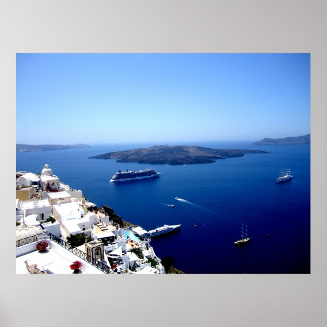 Póster cena do pátio Santorini (Frente)