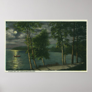 Póster Cena enluarada no lago