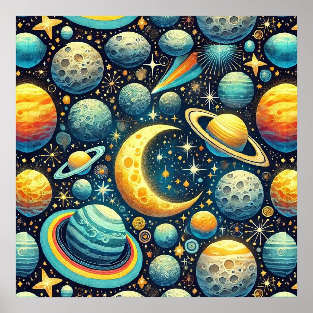 Poster Cena espacial caprichosa (Frente)