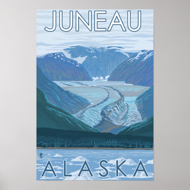 Póster Cena Glacier - Juneau, Alaska (Frente)