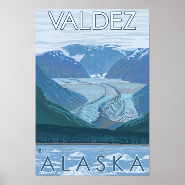 Poster Cena Glacier - Valdez, Alaska (Frente)