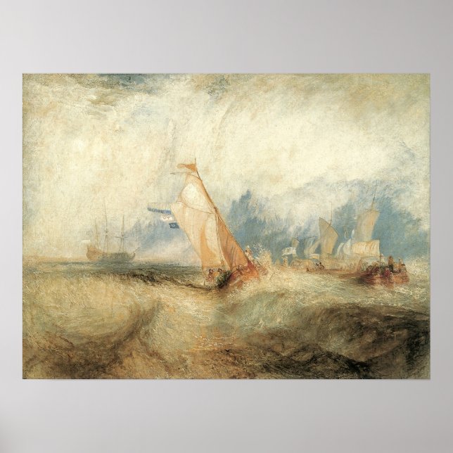 Poster Cena marítima de navio marítimo vintage por Joseph (Frente)