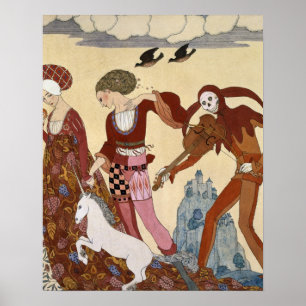 Póster Cena medieval por Georges Barbier