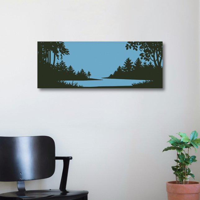 Poster Cena Natureza Rústica com Corpo de Água (Rustic Nature Scene with Body of Water Poster)