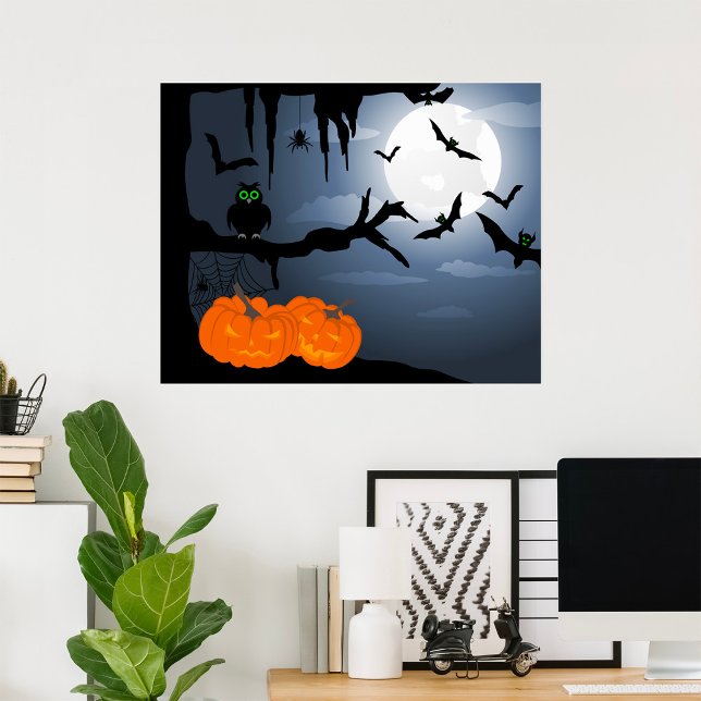 Poster Cena Noturna de Halloween Spooky (Criador carregado)